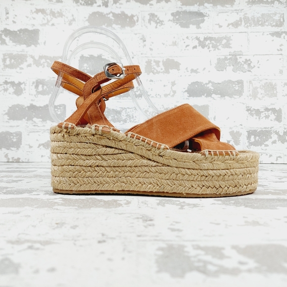New Rag & Bone Hera Espadrille Wedge Suede Sandal A569 - Picture 5 of 13